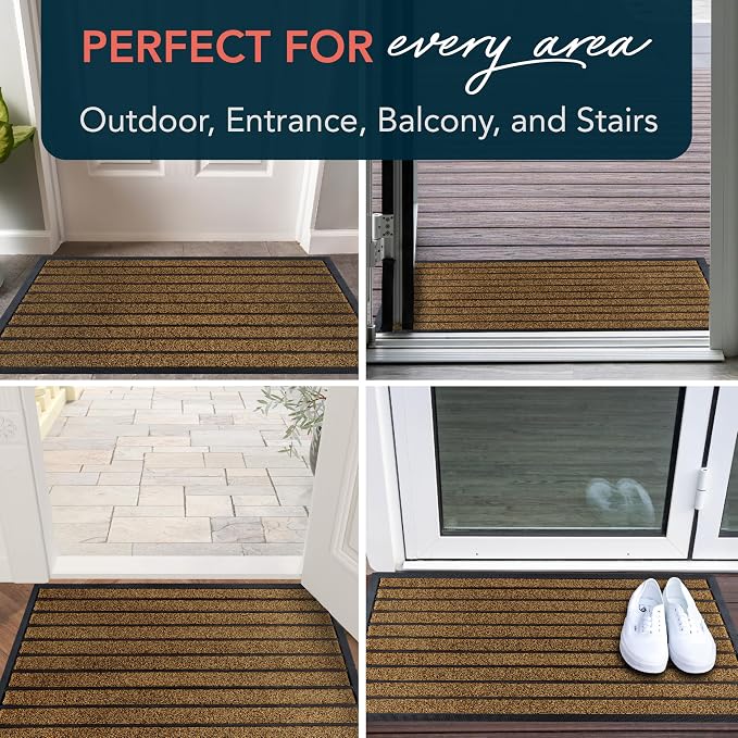 ubdyo Extra Durable Door Mat Outside Entrance | Dirt Trapping, Non-Slip Backing