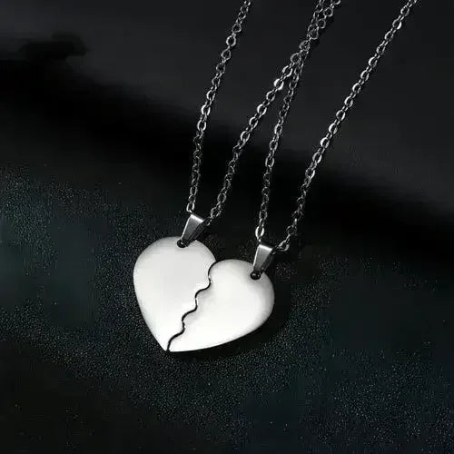 π Couple Heart Puzzle Necklace β Two Halves, One Love