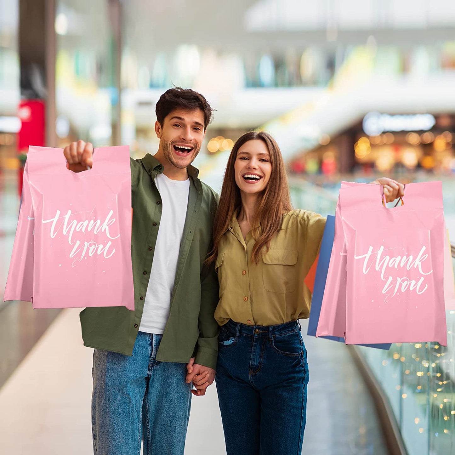 10x13 Poly Mailer Shipping Bags with Handle | Sakura Pink