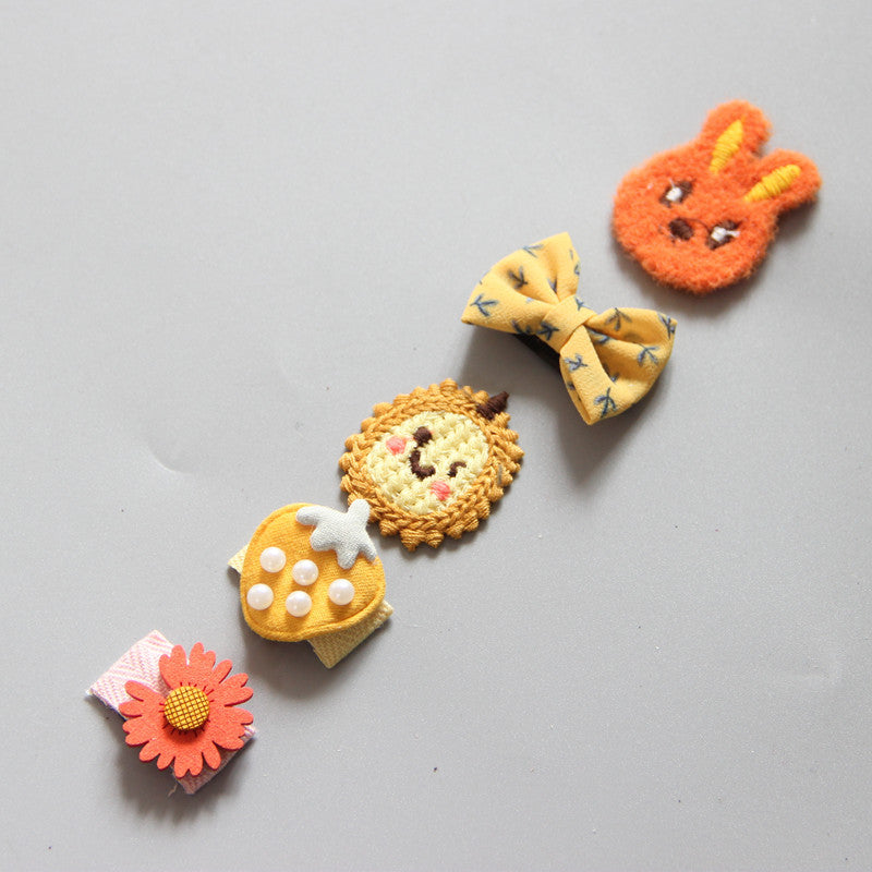 Children's Girls Hair Clip Headwear Crown Korean Little Princess Hair Ornaments Baby Hair Clip Set