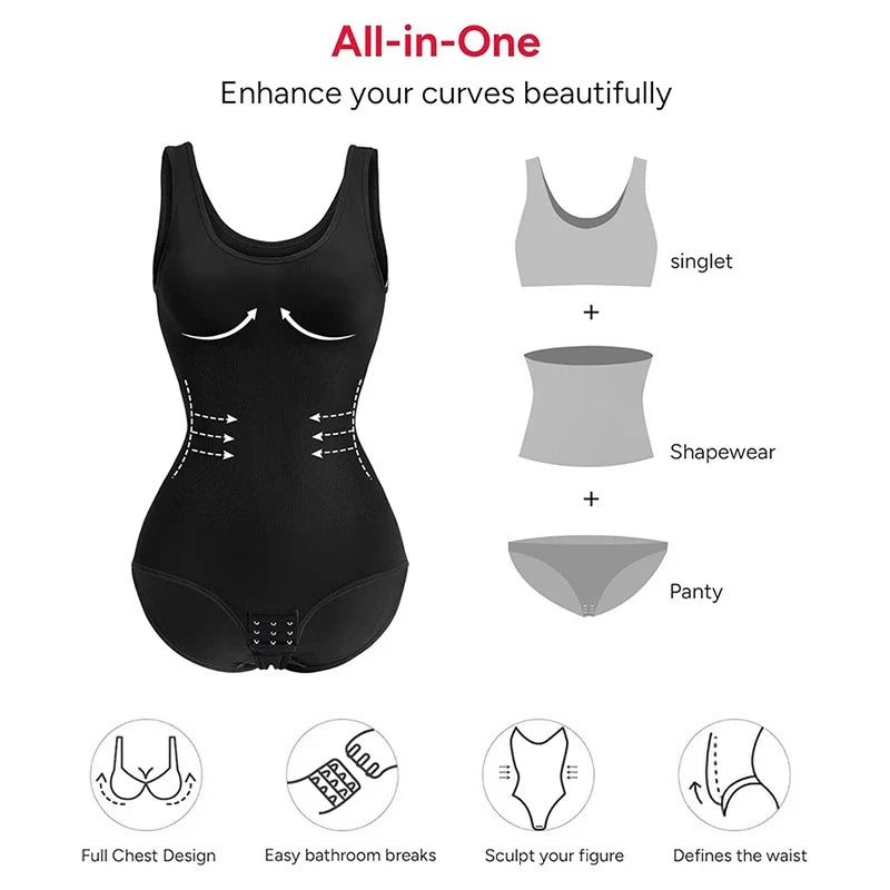 Women's 1pc Yoga Jumpsuit, Bodysuit, Seamless Shapewear Romper - High Elasticity, Tummy Control and Lifting, Elegant Multi-Color Sleeveless Bodysuit, Suitable for Fitness and Training, Elastic Fabric, Opaque for Daily Wear an