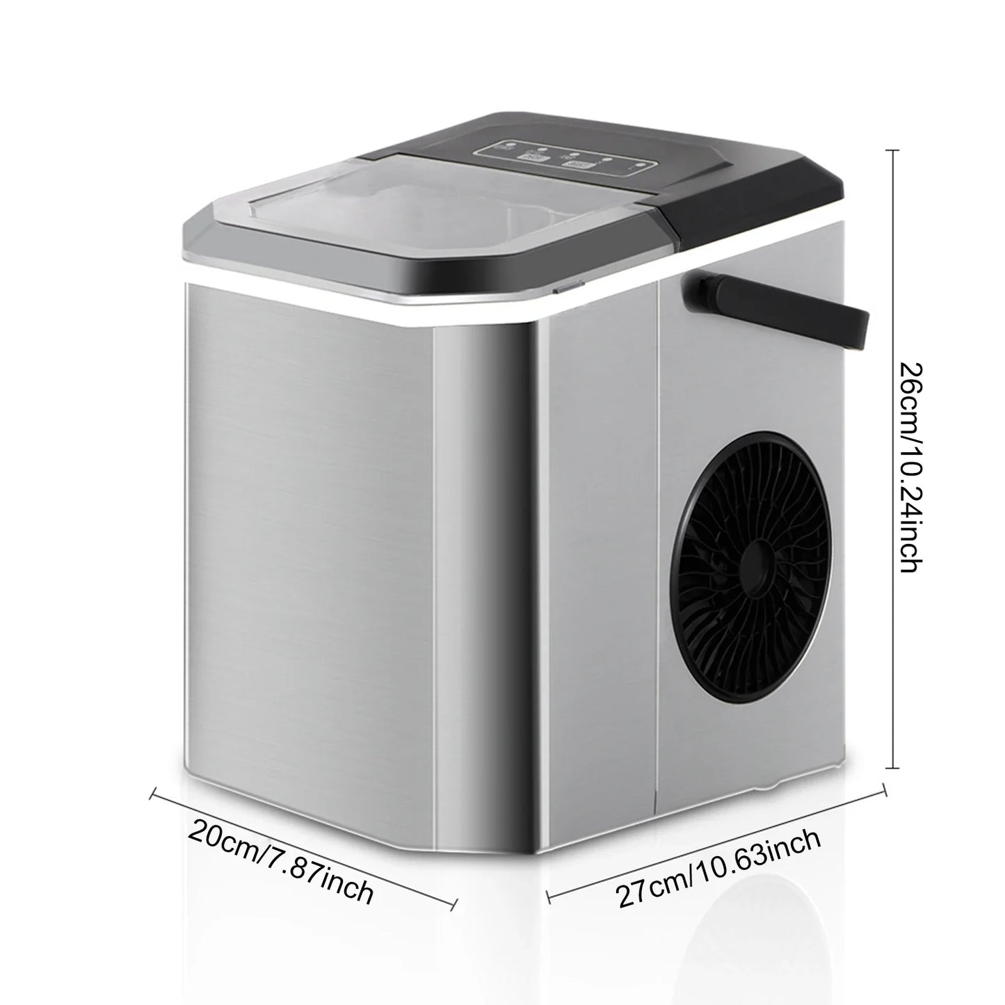 Electric Ice Machine Commercial Quick Ice Cube Maker Countertop Mini Ice Maker Machine for Camping Office Kitchen Home Party Bar
