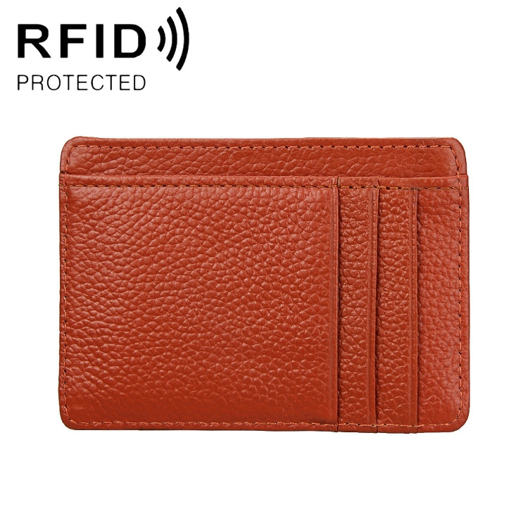 KB37 Antimagnetic RFID Litchi Texture Leather Card Holder Wallet Billfold for Men and Women