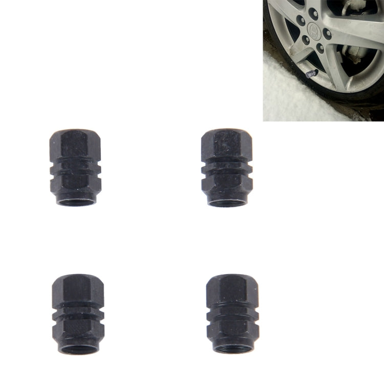 4PCS SA Metal Plated Hexagon Shape Universal Tire Valve Stem Cap, Hexagon Shape