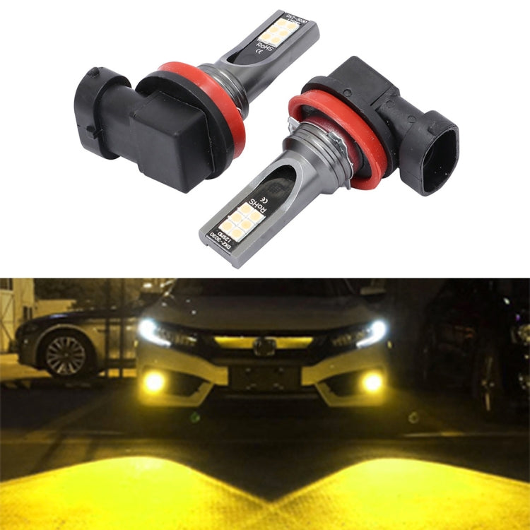 2 PCS H11 / H8 DC12V-24V / 12W / 3000K / 800LM 12LEDs SMD-3030 Car LED Fog Light, H1 (White Light), H11