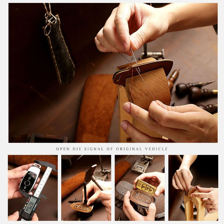 Hallmo Car Cowhide Leather Key Protective Cover Key Case for Toyota Corolla 2018 2-button, For Toyota Corolla 2018 2-button