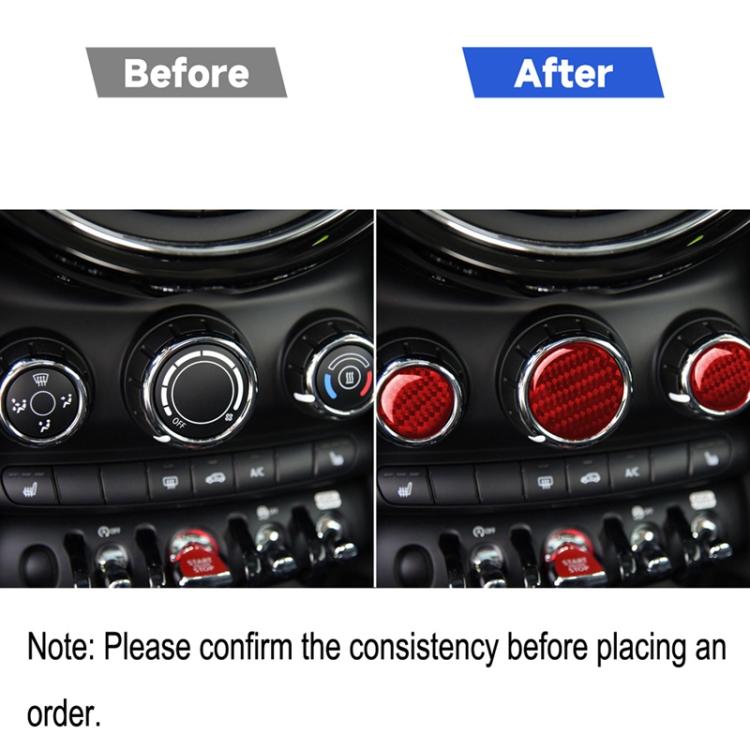 Car Carbon Fiber Multimedia Knob Decorative Sticker for BMW Mini F55 F56 F60, Left and Right Drive Universal, Multimedia Knob