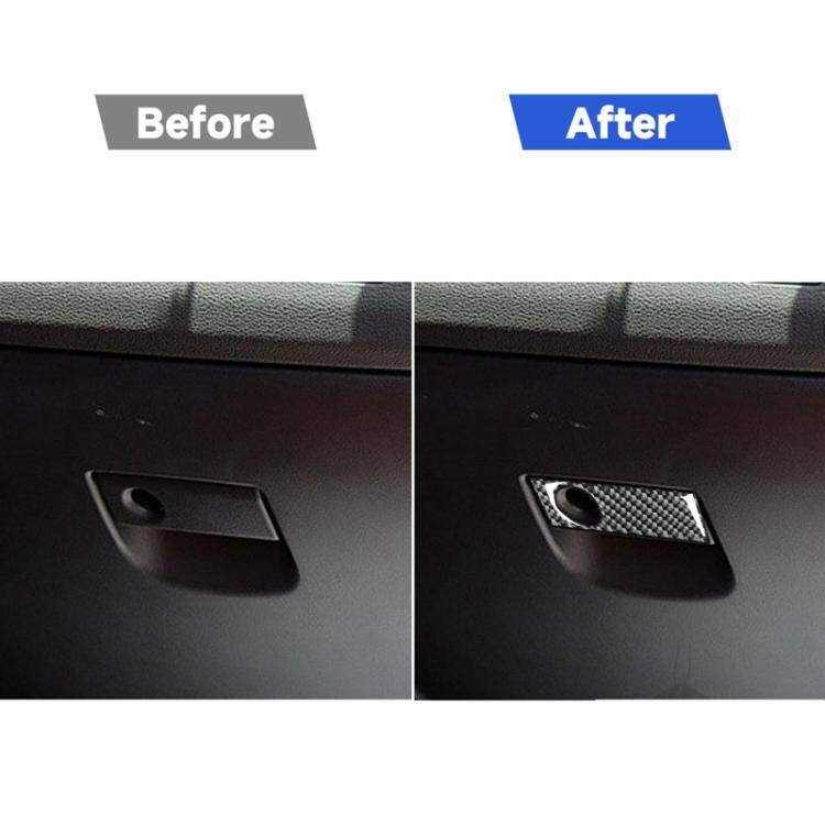 Car Carbon Fiber Glove Box Storage Box Handle Decorative Sticker for Mazda RX8 2004-2008, Left and Right Drive Universal, Glove Box Storage Box Handle