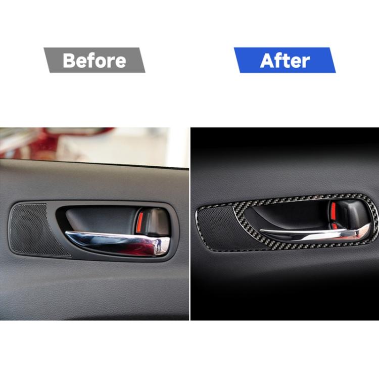 Car Carbon Fiber Rear Door Handle Decorative Sticker for Lexus IS250 300 350C 2006-2012, Left and Right Drive Universal, Rear Door Handle