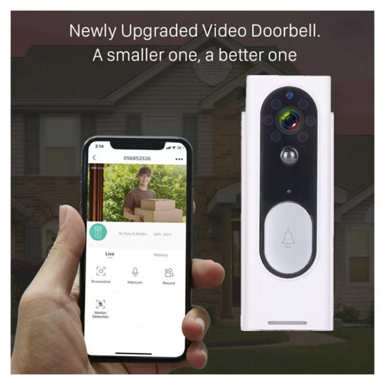 M13 Wireless Intelligent Video Doorbell Support Two-way Voice, Infrared Night Vision, Motion detection(Black)