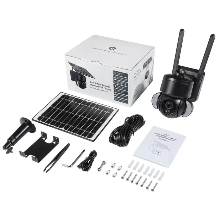 SHIWOJIA IP66 Waterproof 4G 3MP Solar Dome IP Camera, Two-way Audio & PIR Motion Detection & Night Vision, Version:US(Black)