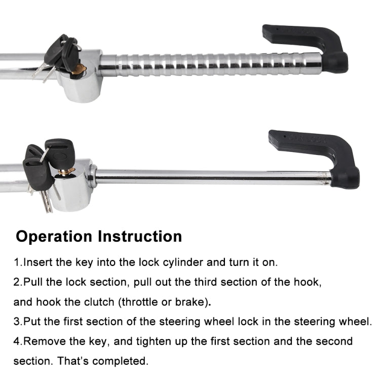 Universal Modified Clutch Lock Extendable Steering Wheel & Clutch Brake Lock, SW019