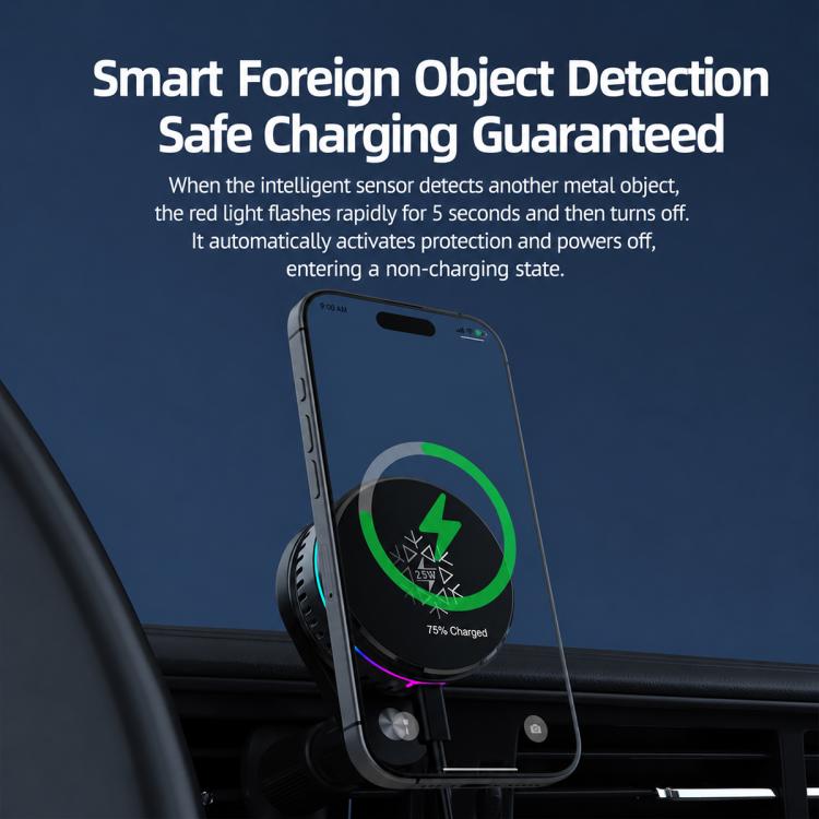 S35 Magnetic Cooling 25W Wireless Fast Charger Car Air Outlet Holder, S35