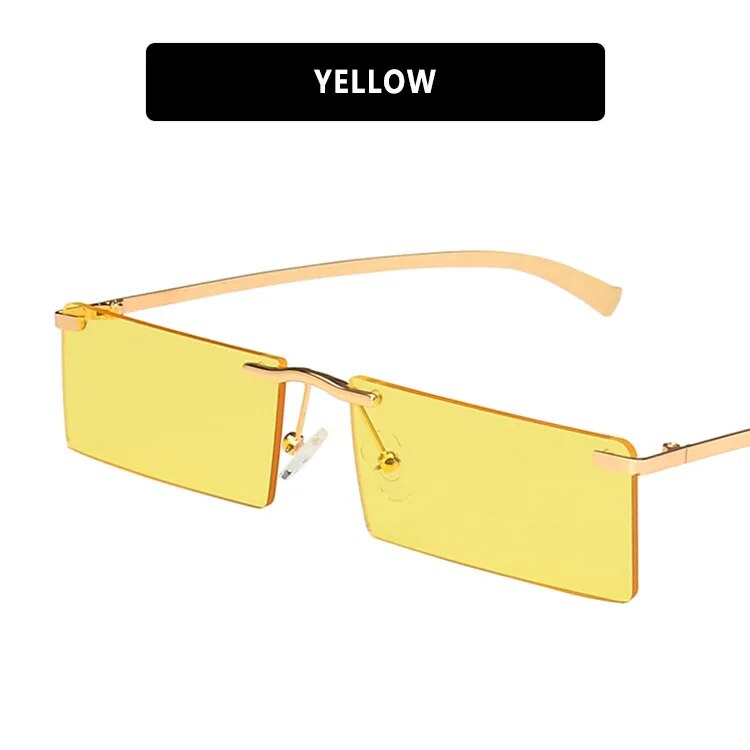 Rimless Rectangle Women's Sunglasses 2023 Luxury Brand Desigb Tinted Lens Sun Glasses Fashion Square Eyewear Shades for Female