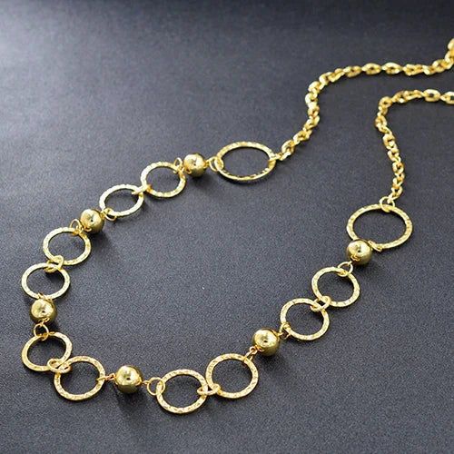 Sunny Jewelry Fashion Jewelry 2021 Round Ball Necklace Long Chain Women's Jewelry High Quality For Daily Wear Gift Anniversary