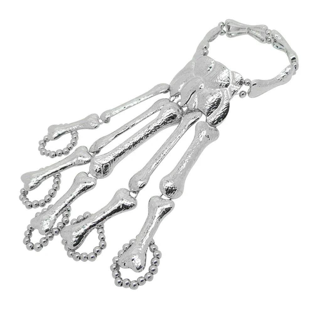 Halloween Bracelet For Women Gothic Punk Hand Skull Skeleton Elasticity Adjustable Bracelet Bangles Femme Party Accessories