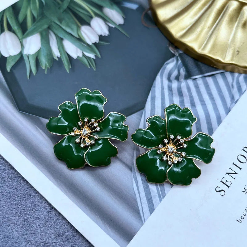 Statement Stud Earrings Alloy Dirp Glaze Brincos Party Wedding Accessories For Women's Jewelry
