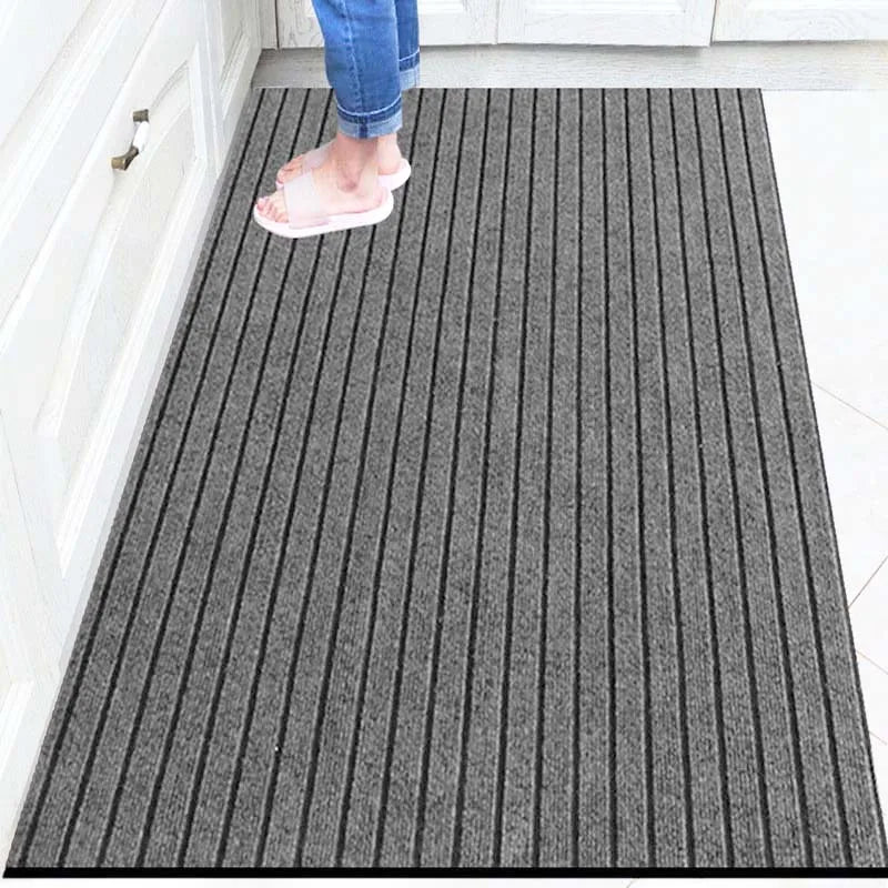Large Long Thin Doormat for Entrance Door Outside Striped Red Gray Kitchen Area Rugs Non Slip Bedroom Carpet Door Floor Mat Grey