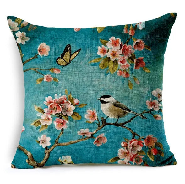 birds cushion Home Car decorative pillows butterfly almofada /coussin / linen Cojines decoration pillowcase CH5D04