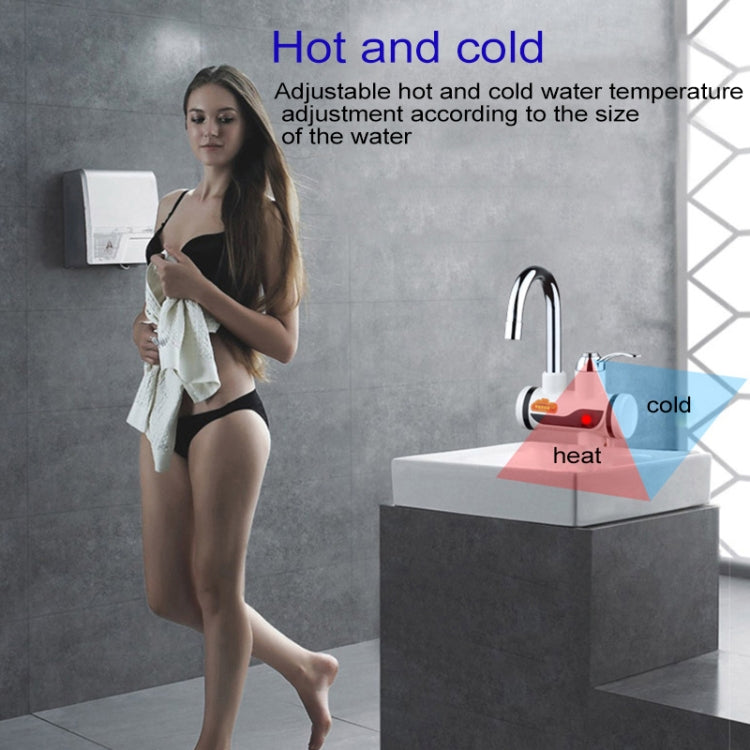 3s Fast Heat Electrothermal Rotatable Faucet Water Tap with Indicator Light, 220V, Size: L, Indicator Light / Size: L