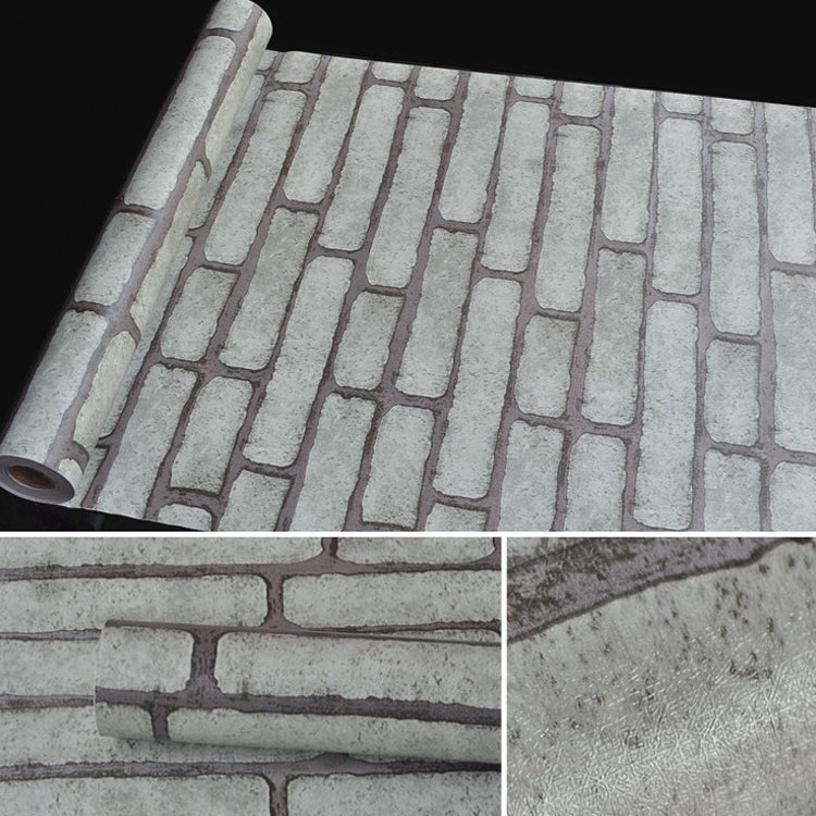 Gray Brick Creative 3D Stone Brick Decoration Wallpaper Stickers Bedroom Living Room Wall Waterproof Wallpaper Roll, Size: 45 x 1000cm, Gray brick