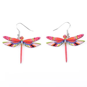 Fashion Dangle Dragonfly Earrings Acrylic Long Drop Earring New Arrival 2015 Spring Summer Style For Girls Women Jewelry