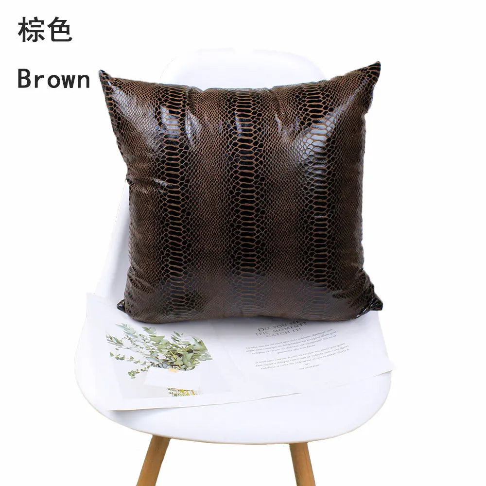 Fashion Snake Suede Thin Pure Solid Red Decorative Pillowcase Chair Cushion Car Sofa Home Decor 45x45cm 40 50 60 Custom