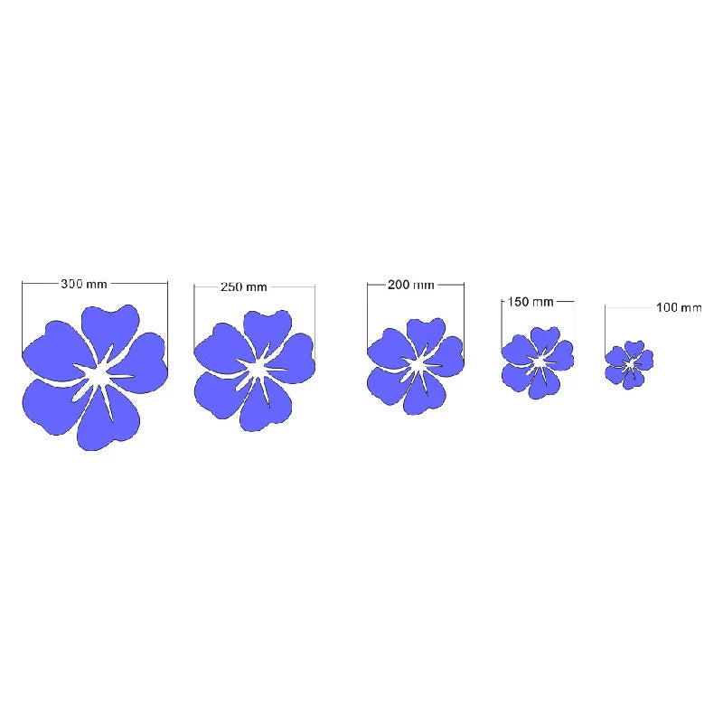 5 pcs Flower Pattern Wall Sticker Home Decor 3D Wall Decal Art DIY Mirror Wall Stickers Living Room Decoration Silver/Gold