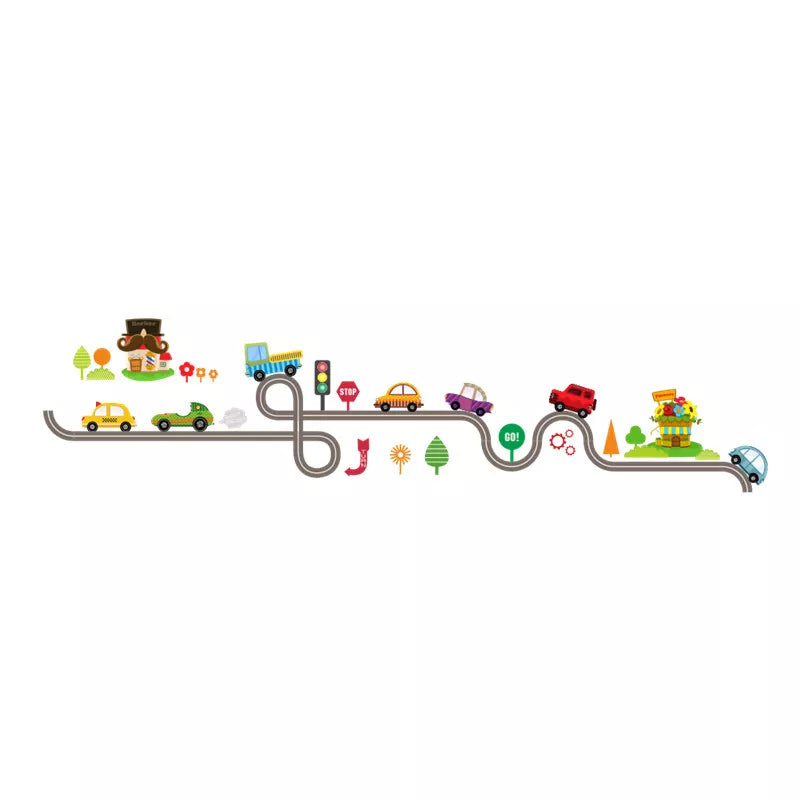 Cartoon Cars Highway Track Wall Stickers For Kids Rooms Sticker Children's Play Room Bedroom Decor Wall Art Decals