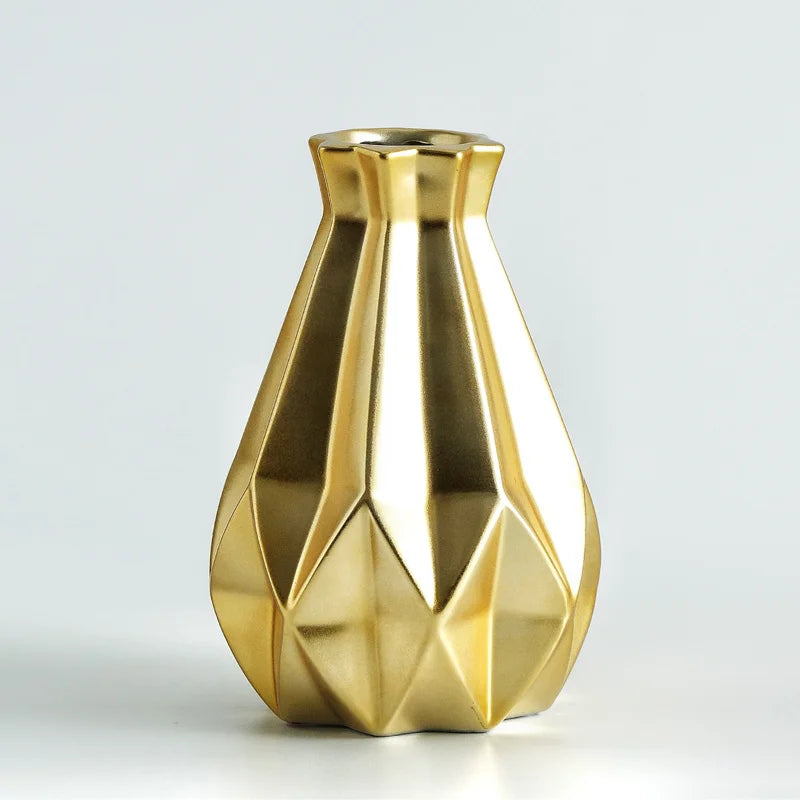 Nordic Porcelain Vase Matt Ceramic Vases Modern Flower Pot Diamond Plant Pot Study Hallway Home Decor Living Room Decoration