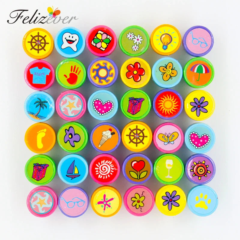 36PCS Self-ink Stamps Kids Birthday Party Favors for Birthday Giveaways Gift Toys Boy Girl Christmas Pinata Fillers