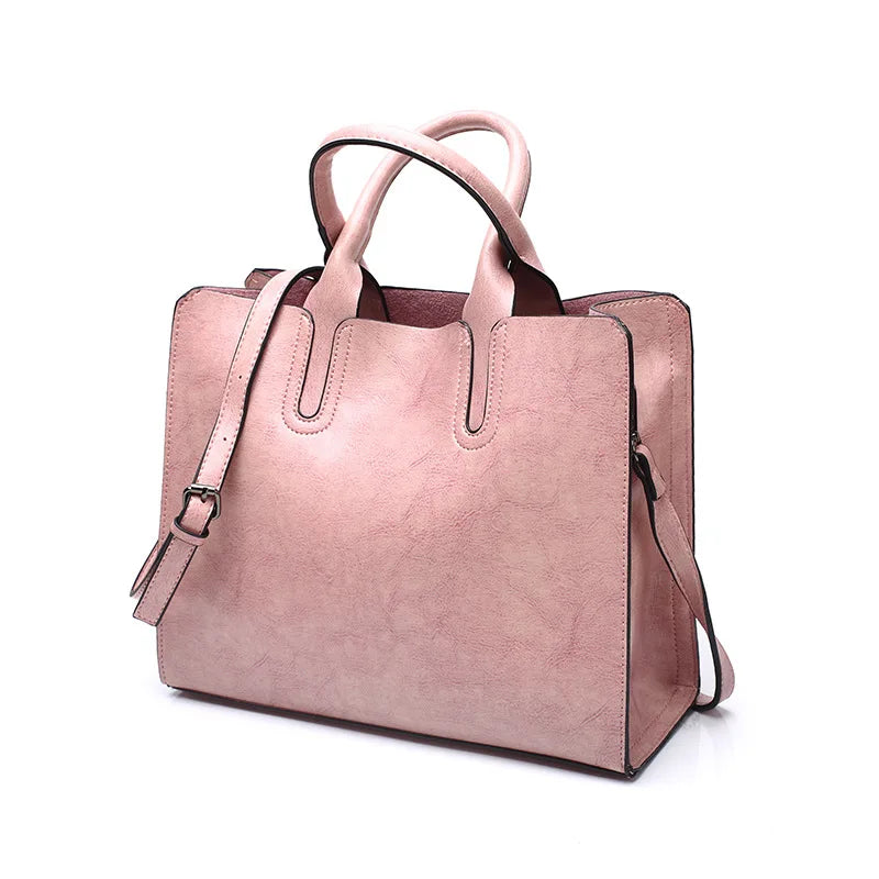 DIDA BEAR Women Leather Bags Vintage Handbag Casual Female Bag High Quality Trunk Tote Ladies Shoulder Bag Large Messenger bag