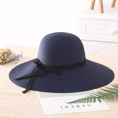 summer straw hat women big wide brim beach hat sun hat foldable sun UV protection panama hat bone chapeu feminino