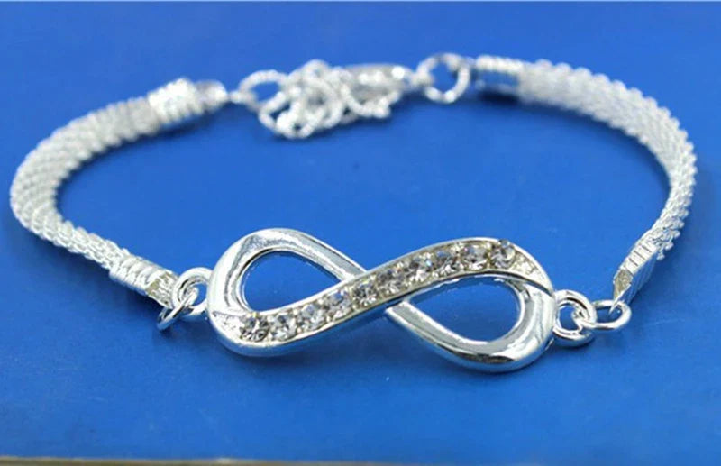 Rhinestone Infinity Bracelet Men's Women's Jewelry