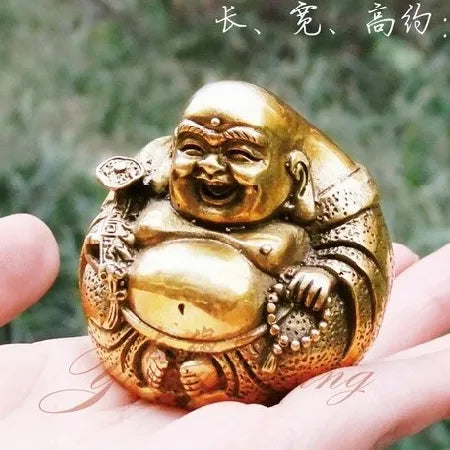 Open light pure copper Ruyi Maitreya Buddha Statue figure Home Furnishing Feng Shui buddha ornament