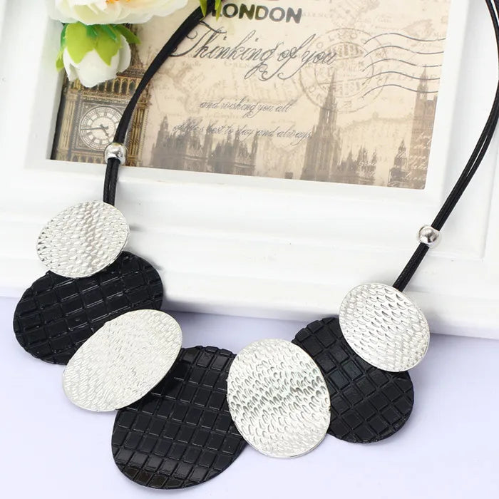 MINHIN New Popular Multicolor Big Pendant Clavicle Chain Necklace Women's Delicate Banquet Jewelry
