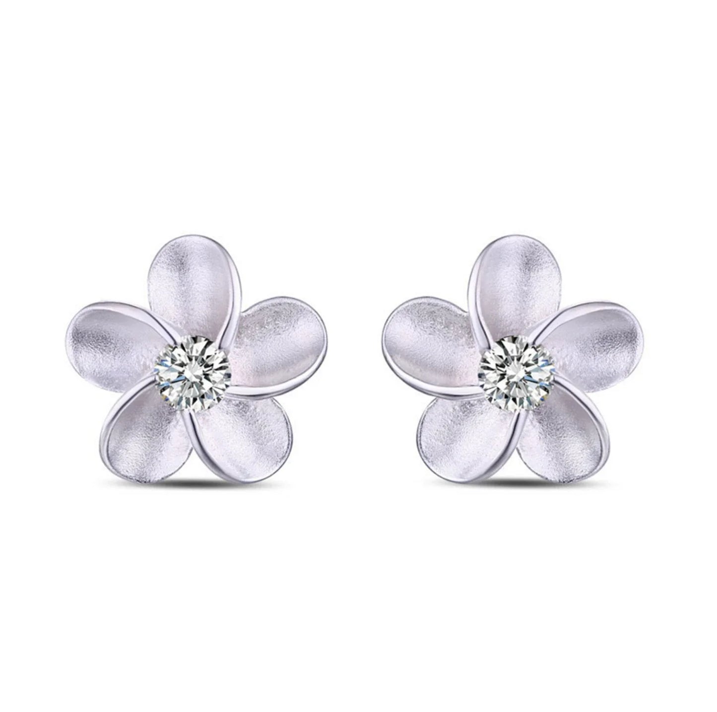 925 Sterling Silver Stud Earrings Trendy AAA Zirconia Earring Fine Jewelry For Women Flower Earring Female