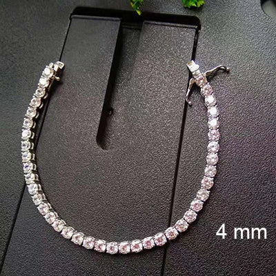 Pure Silver Of 16-20.5CM Tennis Bracelet Jewelry 2-4mm 5A CZ Eternal Gift For Wife Stunning Real 925 Jewellery