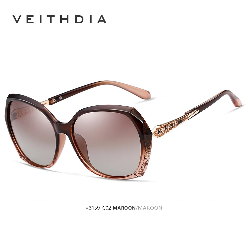 VEITHDIA Women's Sunglasses Fashion Polarized UV400 Gradient Lens Luxury Ladies Designer Eyewear Accessories For Female 3159
