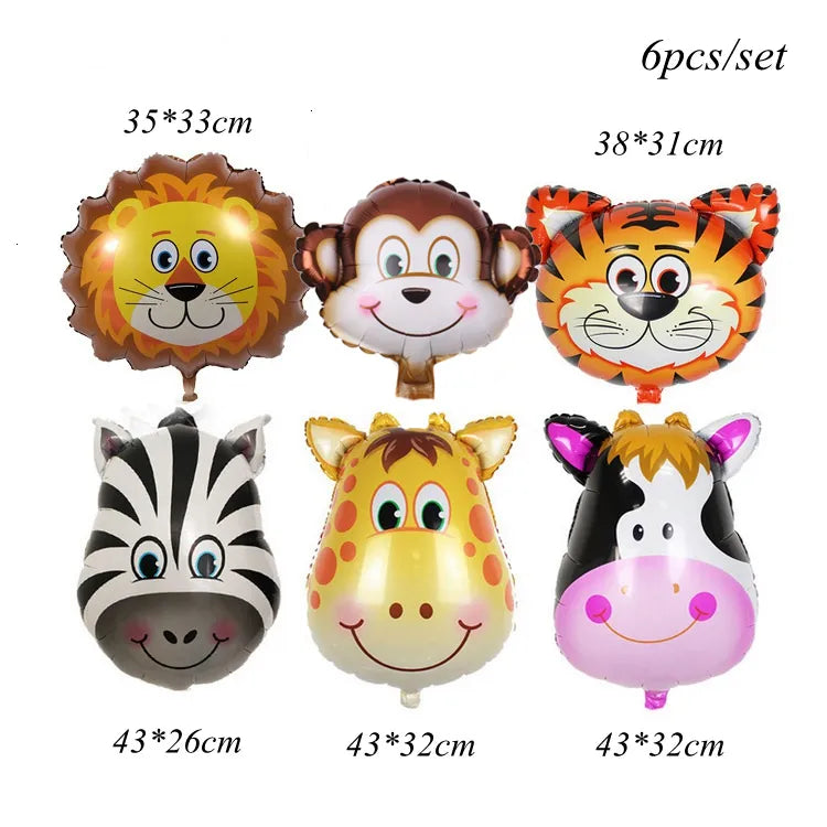 1PC 16inch Animal Digital Foil Balloons Party Decoration Happy Birthday Number Ball Decoration Ballon Gift Party Supplies