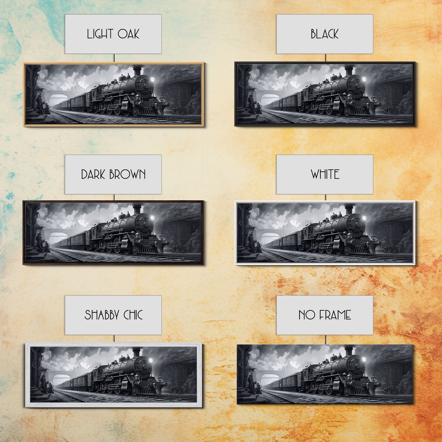 Steam Train Wall Art Framed Canvas Print, Framed Art, Train Decor, Conductor Art, Train Art, Train Gifts