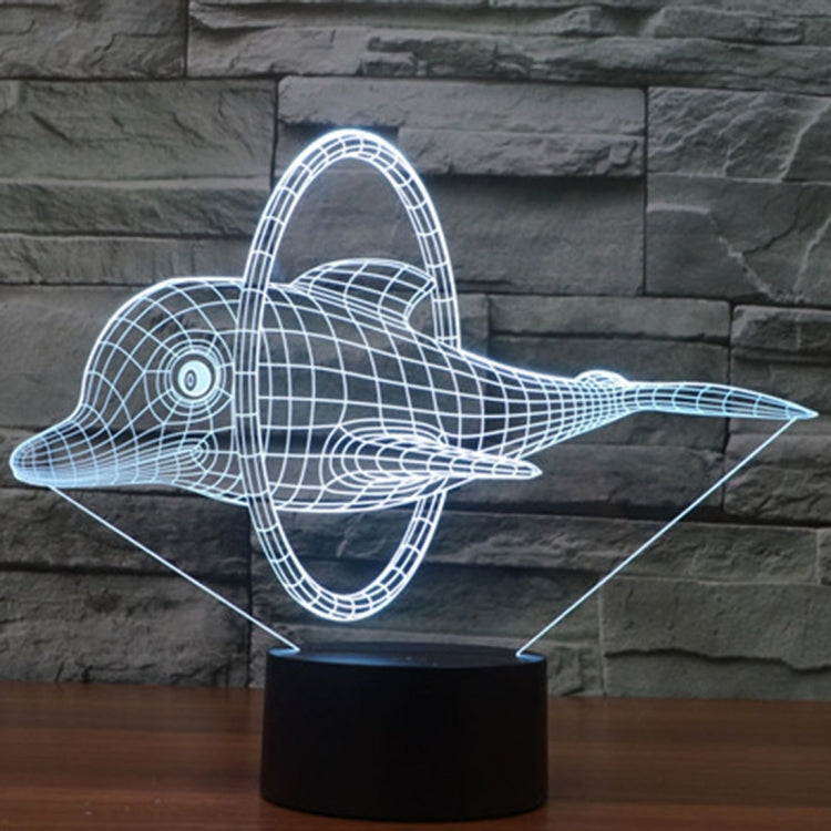 7 Color Discoloration Creative Visual Stereo Lamp Desk Lamp Night Light, Dolphin Jump Style