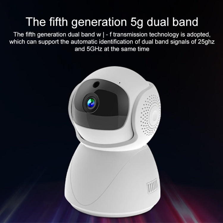 ZAS-5G01 1080P Home 5G WiFi Dual-band Panoramic Camera with 32GB TF Card, Support IR Night Vision & AP Hot Spot & Designated Alarm Area, EU Plug