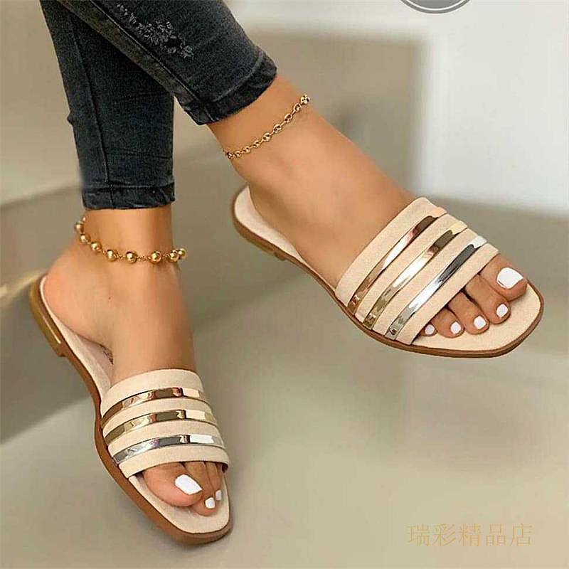 Summer flat bottom plus size 43 slippers sandals women shoes