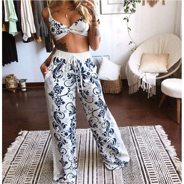 2 Pecs Suit Summer Track suit Sets Womens Outfits Boho Beach