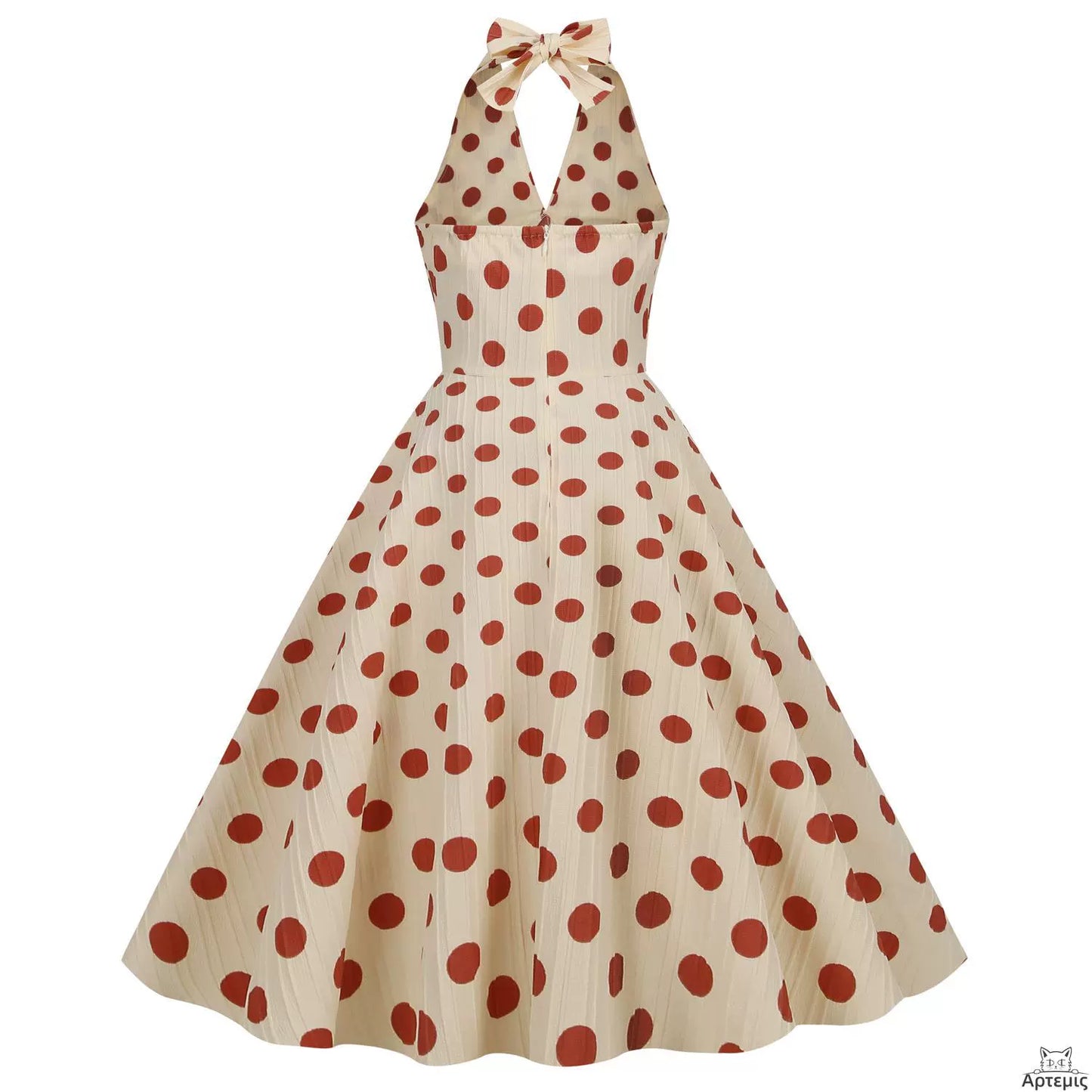 Retro Hepburn Style Polka Dot Banquet Dress