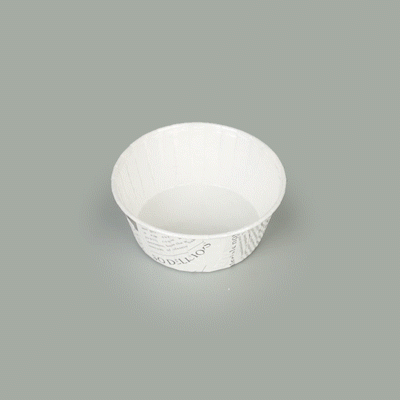 Panificio 5 oz Round Newsprint Paper Large Baking Cup - Pleated - 3 3/4" x 3 3/4" x 1 1/2" - 200 count box