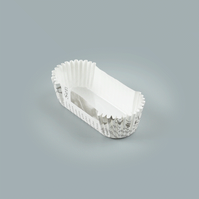 Panificio 1 oz Elliptical Newsprint Paper Regular Baking Cup - Ridged - 3 1/2" x 1 1/2" x 3/4" - 200 count box