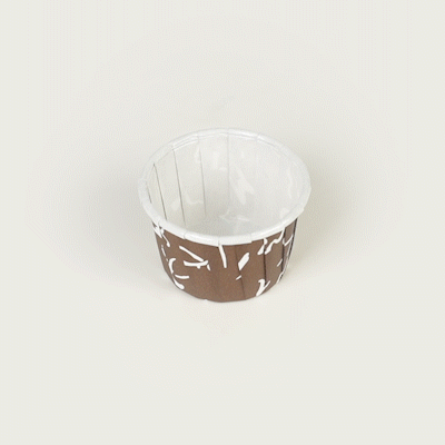 Panificio 2 oz Round Chocolate Wisp Paper Medium Baking Cup - Pleated - 2 1/4" x 2 1/4" x 1 1/2" - 200 count box