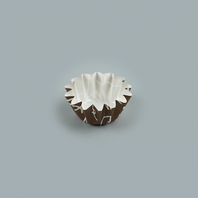 Panificio 0.4 oz Round Chocolate Wisp Paper Mini Baking Cup - Flared - 2" x 2" x 1/2" - 200 count box
